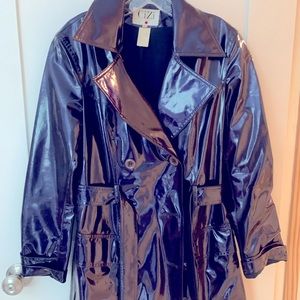 Purple rain jacket with scarf